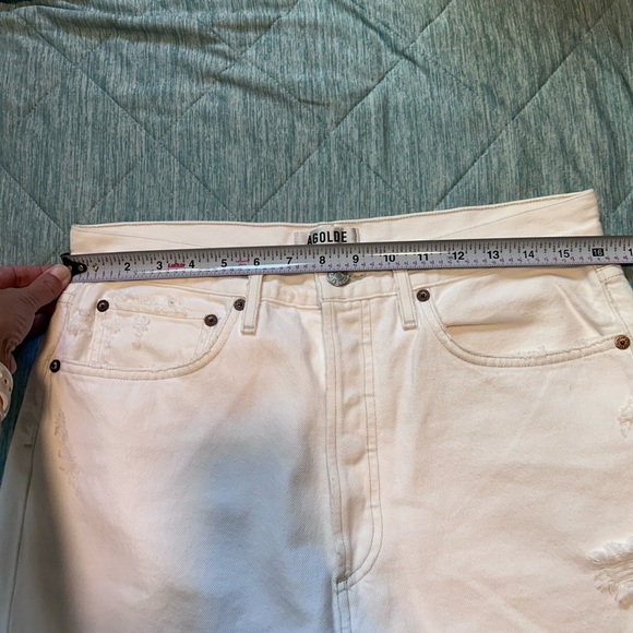 AGOLDE 90s Fit Distressed White Jeans. Size 29 - Picture 7 of 8